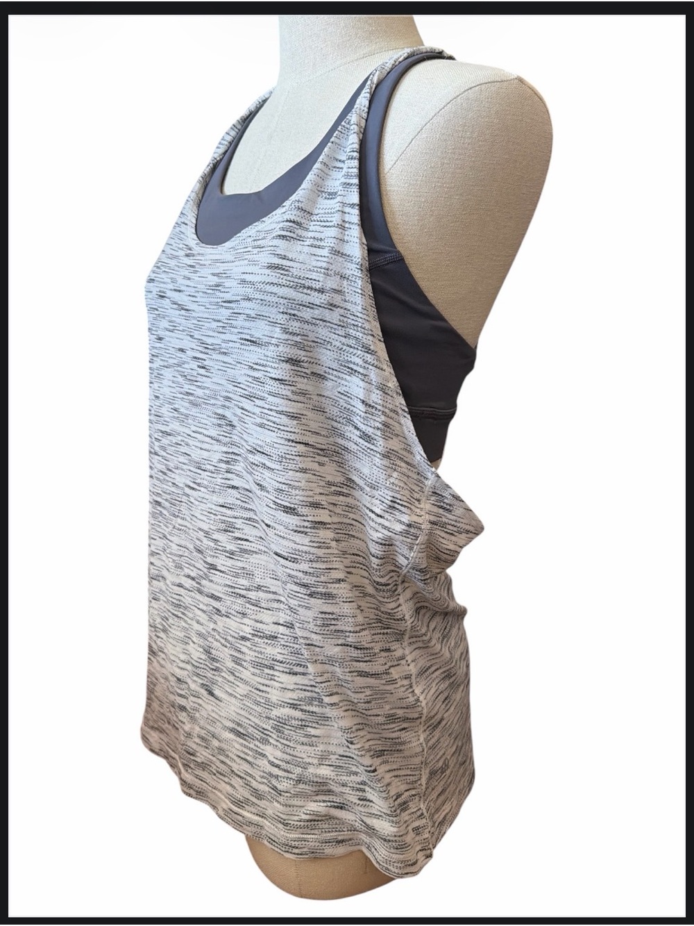 LULULEMON vintage Light Gray Space-Dye Racerback Tank Top